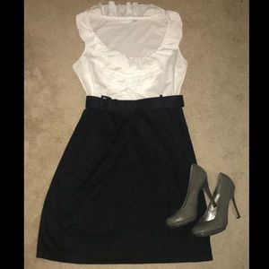 Black and White Ruffle New York & Co Dress, Size L